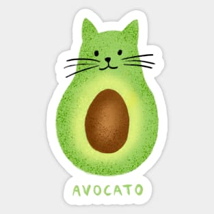 Dramabite Avocato Funny Cute Cat Avocado Gift For Vegan And Cat Lover T-Shirt Sticker